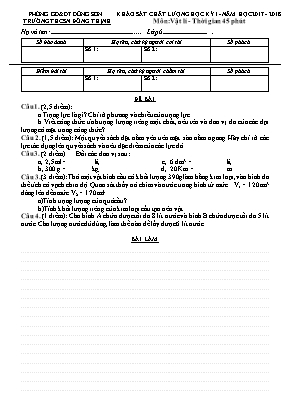 Đề khảo sát chất lượng học kỳ I môn Vật lí Lớp 6 - Năm học 2017-2018 - Trường THCS Đông Thịnh (Có đáp án)